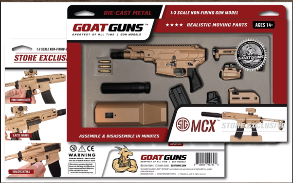 SIG MCX Coyote Store Exclusive miniature model packaging and components