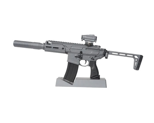 SIG MCX Concrete model on stand, reverse view