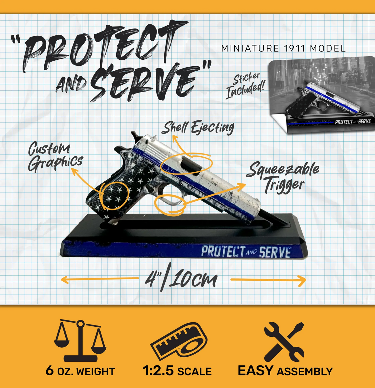 1911 Blue Line Protect and Serve feature graphic