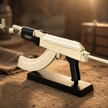 AK47 Desert Rat model on display stand