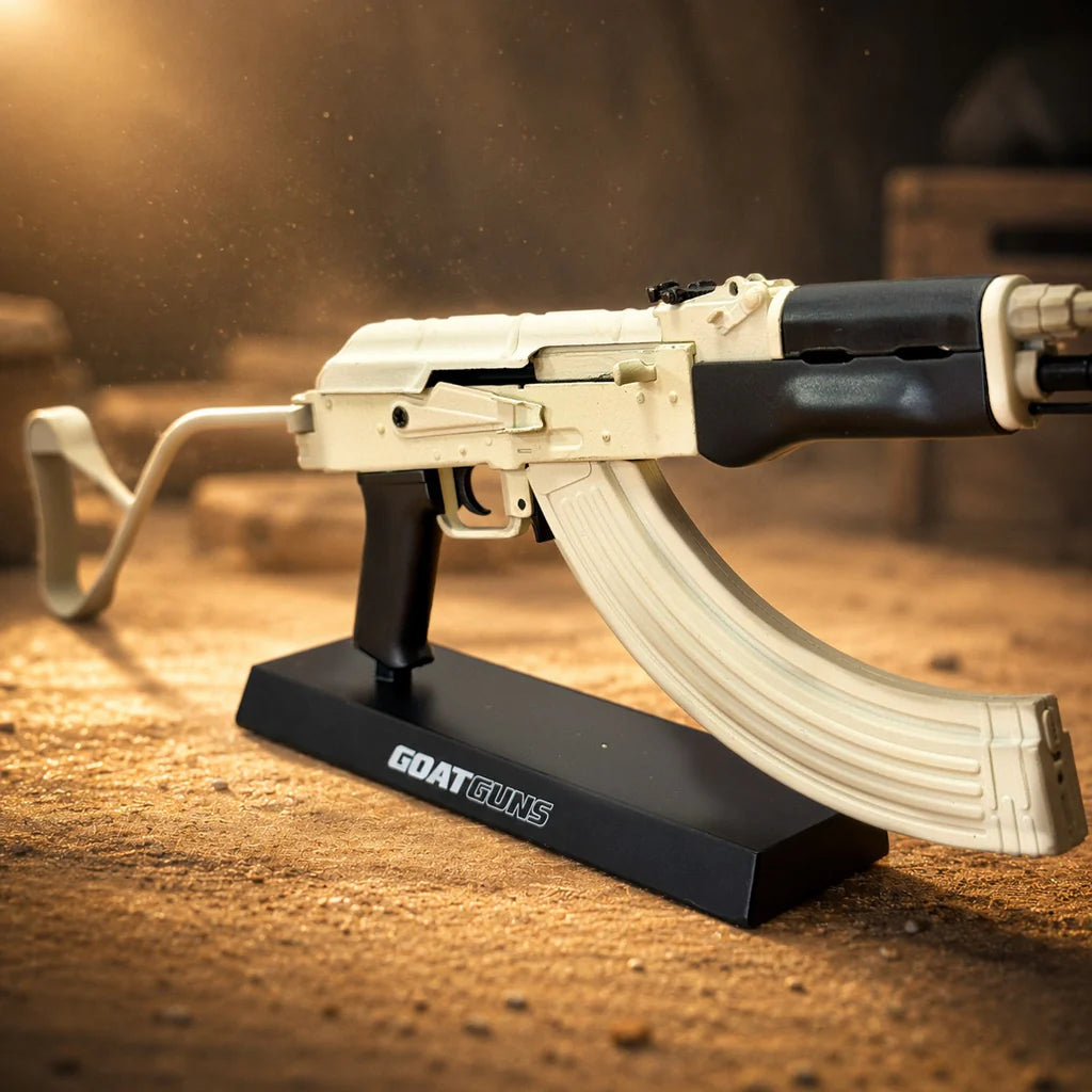AK47 Desert Rat miniature model lifestyle photo