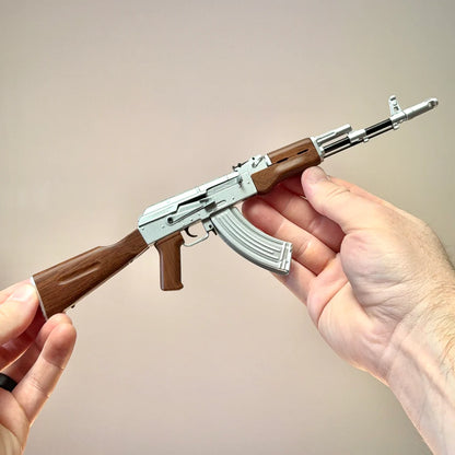 AK47 Silver model held in hands