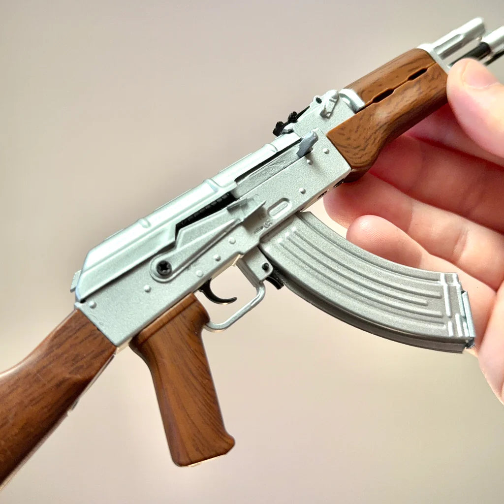 AK47 Silver miniature model close-up