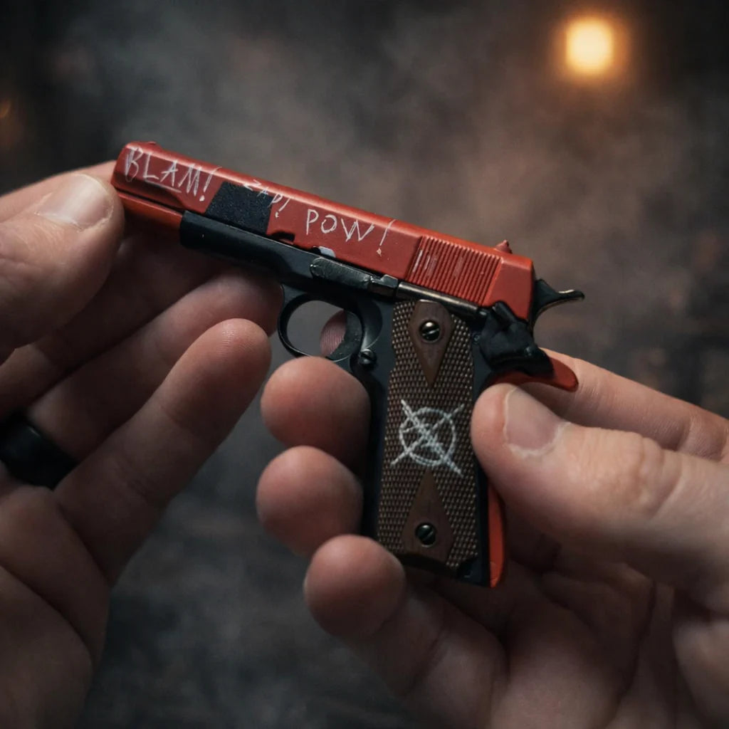 1911 Mercenary red and black model detail
