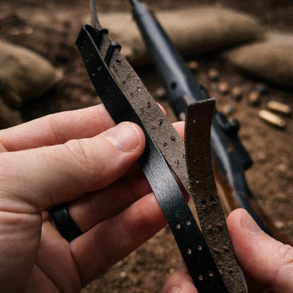 Medic M1 Garand model close-up of leather sling