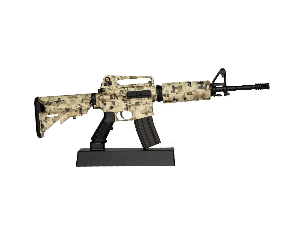 AR15 Desert Storm digital camouflage 1:3 scale model on stand