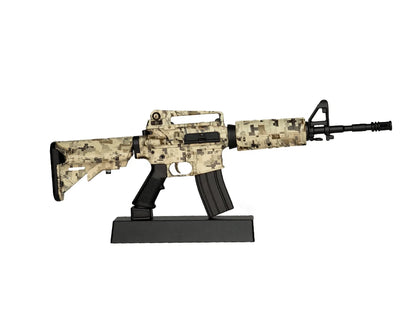 AR15 Desert Storm digital camouflage 1:3 scale model on stand