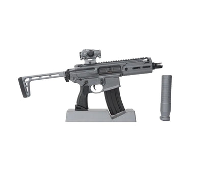 SIG MCX Concrete on stand with suppressor removed