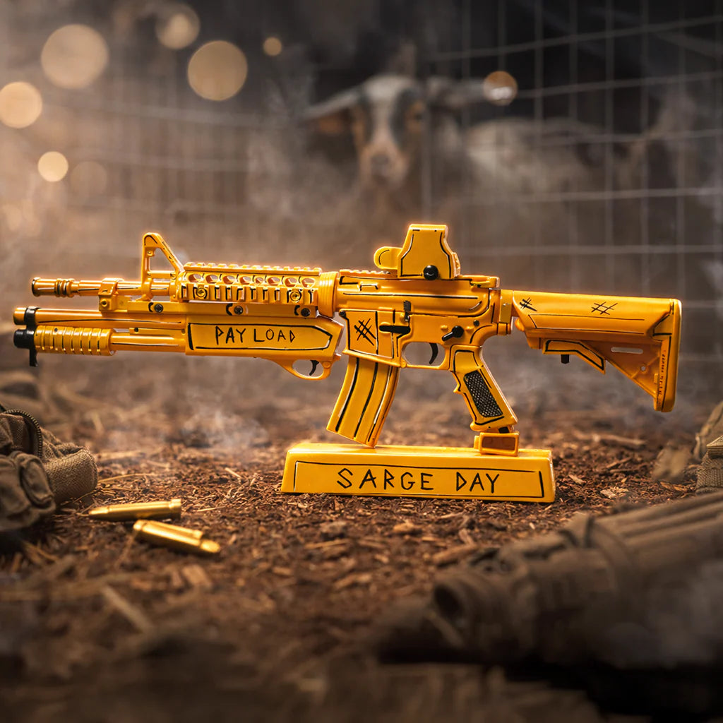 Sarge Day Payload gold AR15 miniature model, Payload side view