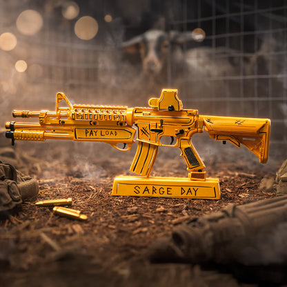 Sarge Day Payload gold AR15 miniature model, Payload side view