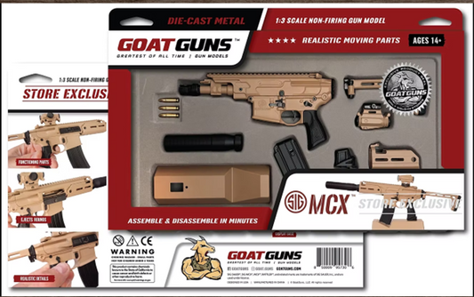 SIG MCX Coyote Store Exclusive miniature model packaging and components