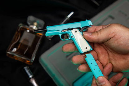 Bunny blue miniature 1911 model with removable magazine and dummy round