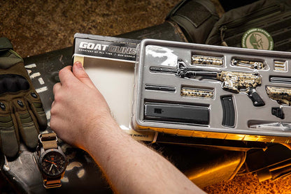 AR15 Desert Storm model parts being unboxed