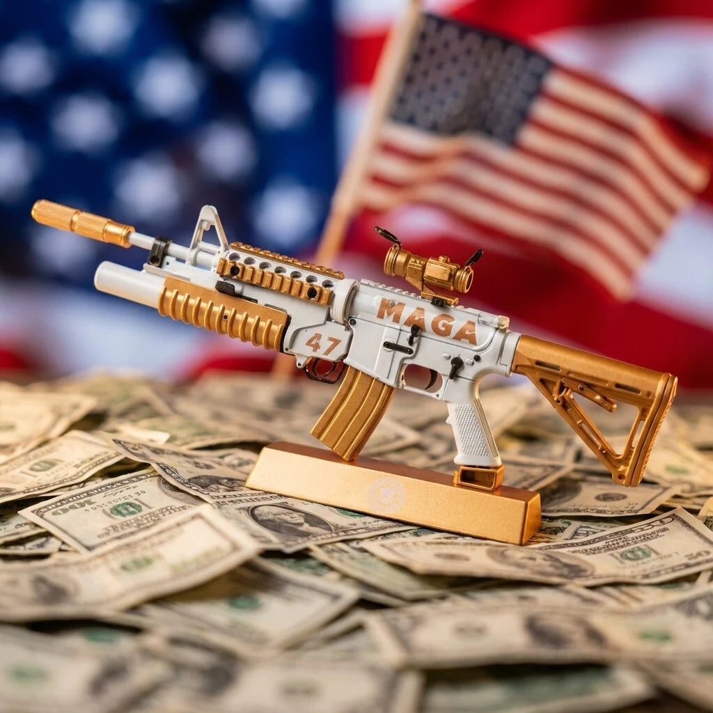 MAGA 2.0 limited edition model with flag backdrop