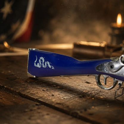 GoatGuns Musket snake emblem on blue stock