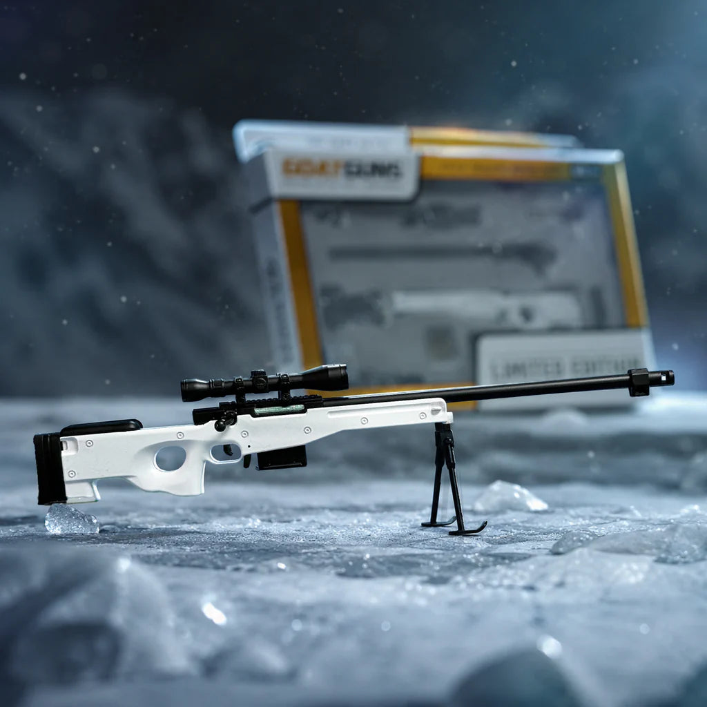 White Yeti sniper model in snow scene