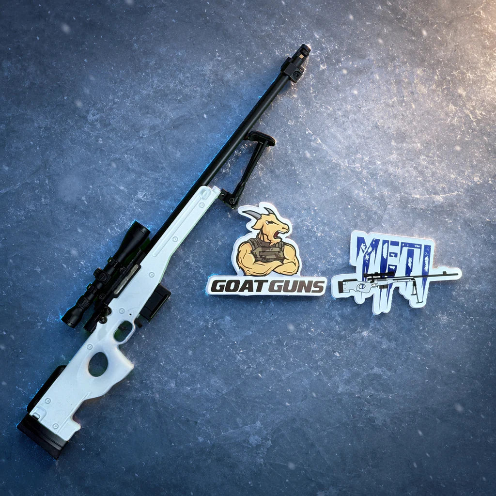 White Yeti sniper model with stickers