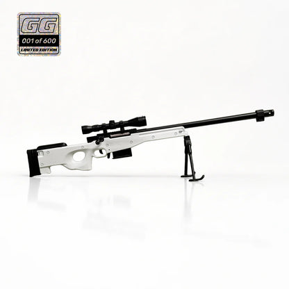 White Yeti sniper model on bipod