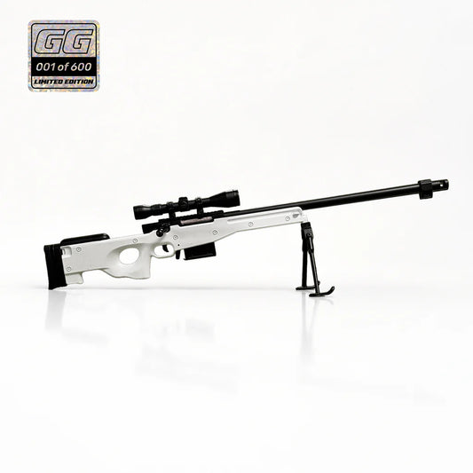 White Yeti sniper model on bipod